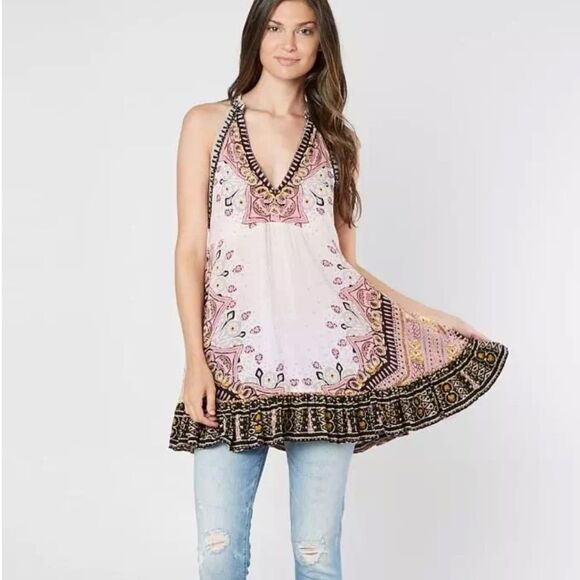 Free People Steal The Sun Printed Tunic Top Size M - Picture 8 of 9